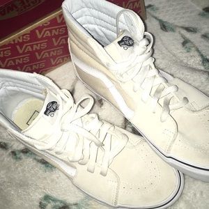 Sk8- Hi White and Beige Reissue Vans